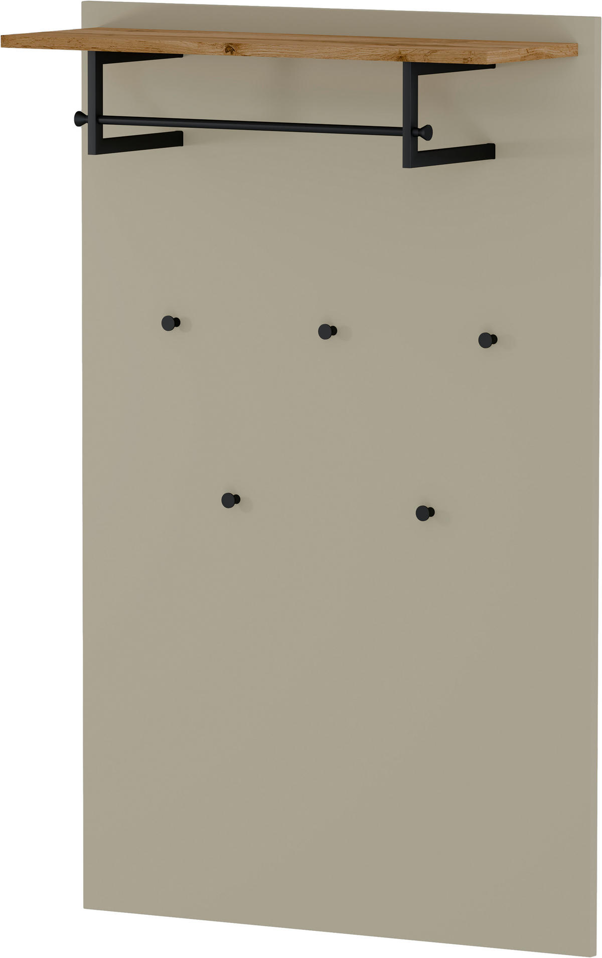 GARDEROBNI PANEL  boje pijeska, boje hrasta, crna   drvni materijal  - boje hrasta/boje pijeska, Design, drvni materijal (92/143/29cm) - Dieter Knoll