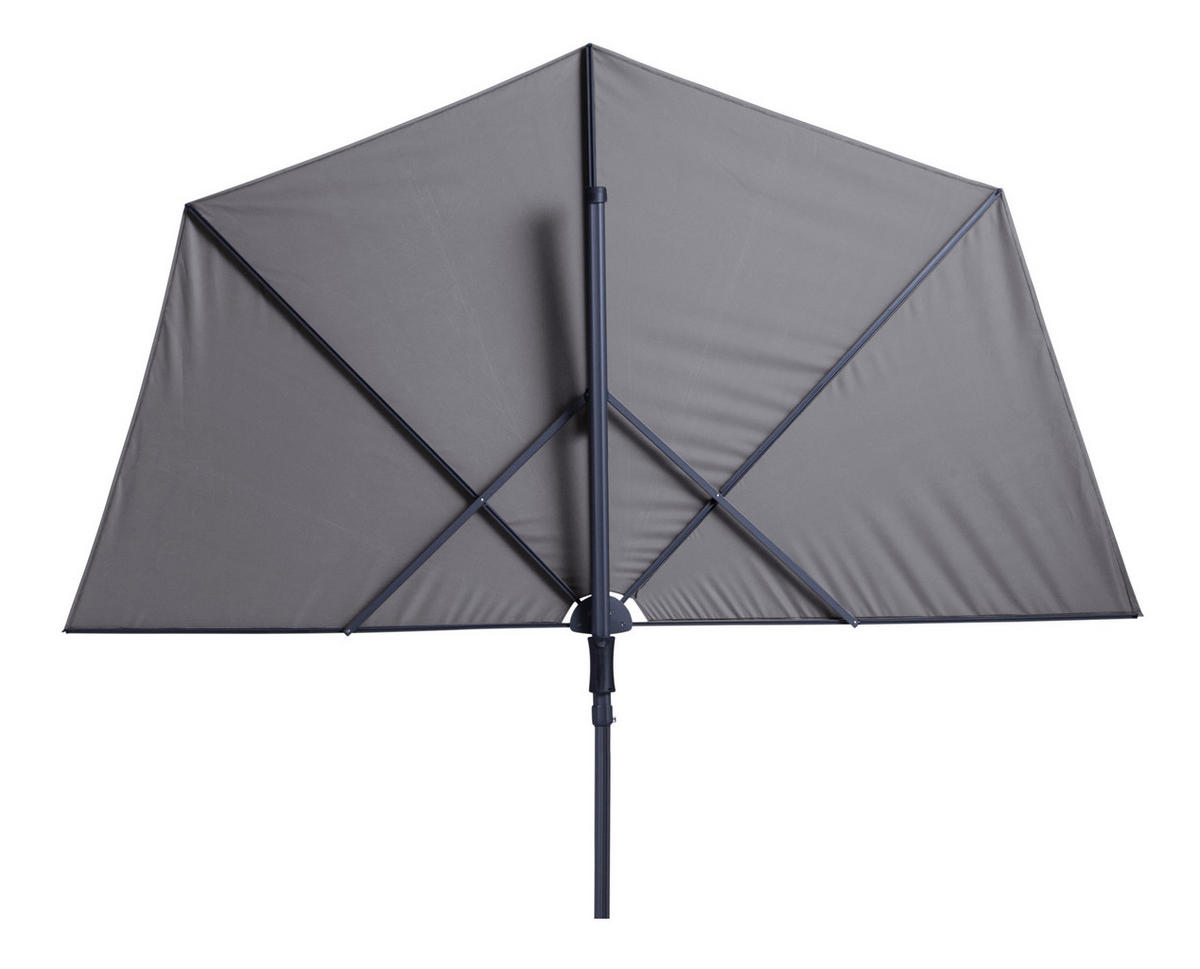 SONNENSCHIRM  270/150 cm  - Hellgrau/Schwarz, Basics, Textil/Metall (270/150cm)