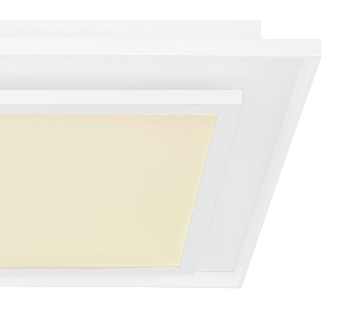 STROPNÍ LED SVÍTIDLO, 44.3/44.3/6.3 cm - bílá, Design, kov/plast (44.3/44.3/6.3cm) - Globo