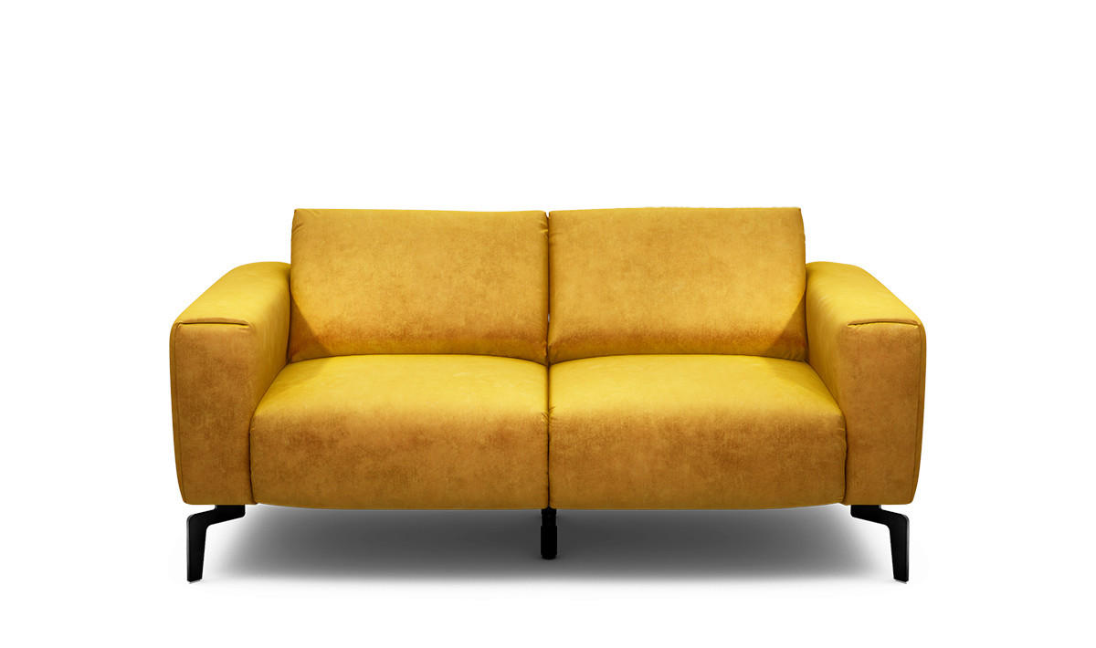 2-SITZER-SOFA Samt Gelb  - Gelb/Schwarz, Design, Textil/Metall (180/86/86-94cm) - SENSOO