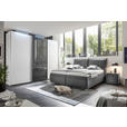 POLSTERBETT Matratze, gepolstertes Kopfteil, Lattenrost, Bettkasten Dunkelgrau 200/200 cm  - Dunkelgrau/Silberfarben, KONVENTIONELL, Holz/Textil (200/200cm) - Dieter Knoll