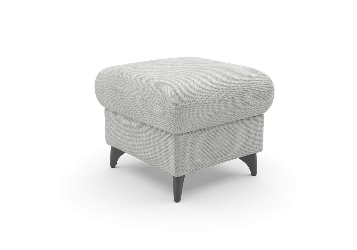 HOCKER in Textil Silberfarben  - Silberfarben/Schwarz, KONVENTIONELL, Textil/Metall (58/48/58cm) - Sit & More