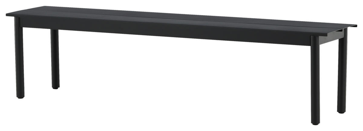 GARTENBANK 180/35/40 cm  Aluminium  - Schwarz, KONVENTIONELL, Metall (180/35/40cm) - Gardenson
