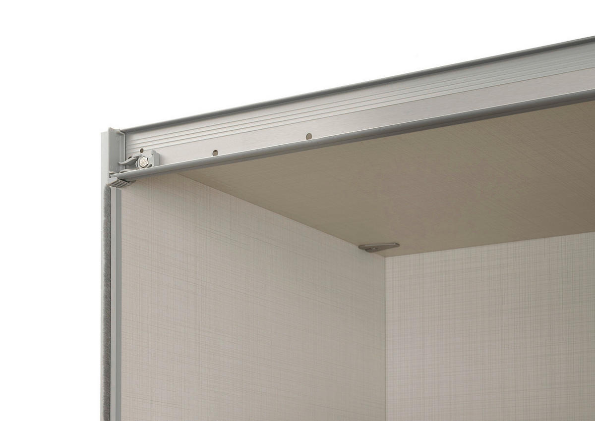 SCHWEBETÜRENSCHRANK in Sandfarben, Alufarben  - Sandfarben/Alufarben, Konventionell, Glas/Holzwerkstoff (298/222/68cm) - Moderano
