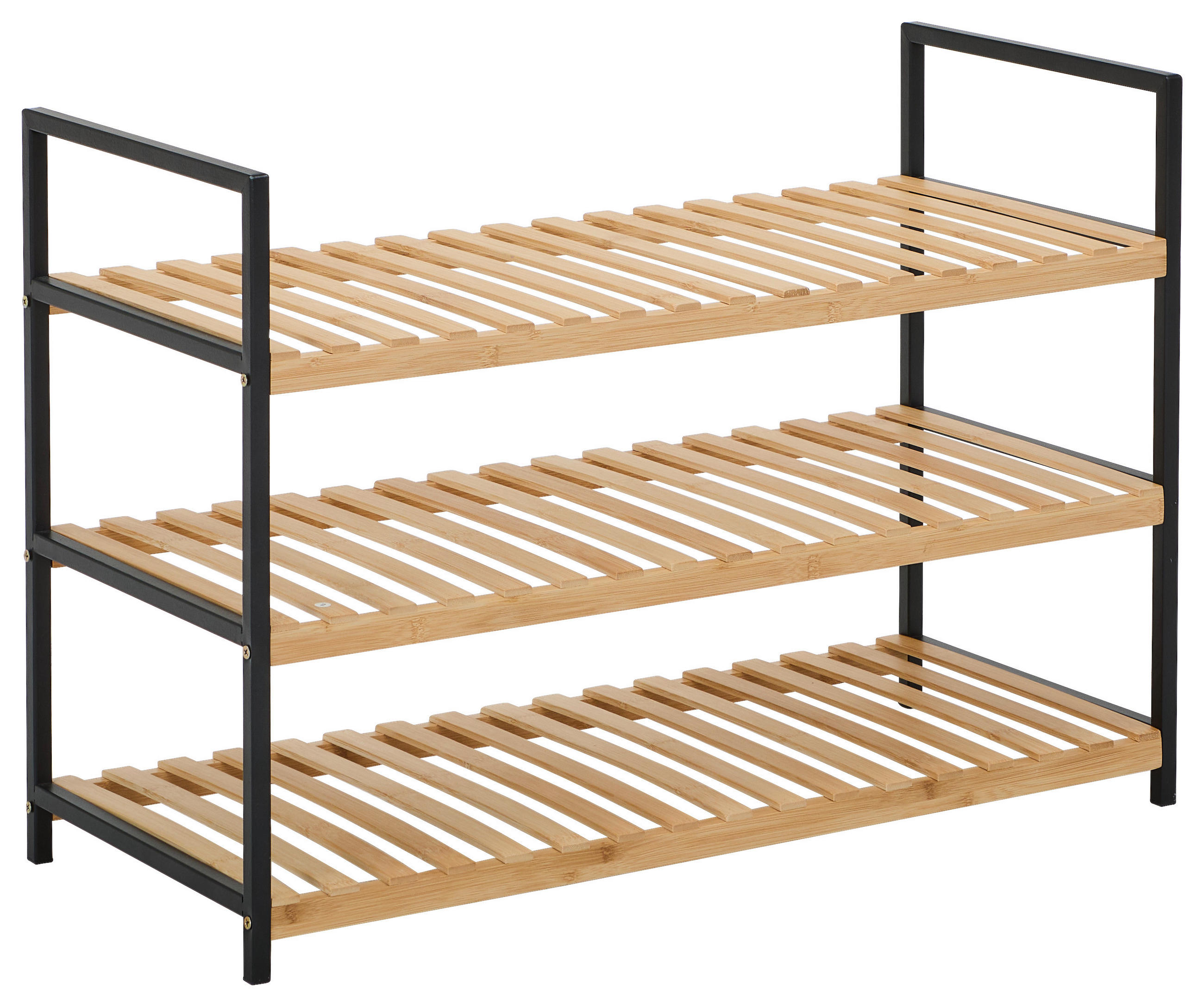 Carryhome REGÁL NA BOTY, přírodní barvy, černá, 70/48,5/30 cm