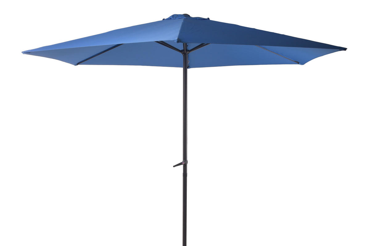 SONNENSCHIRM 295 cm Blau  - Blau/Grau, MODERN, Textil/Metall (295/250cm) - Gardenson