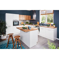 EINBAUKÜCHE UNO  - Eichefarben/Weiß, Design, Holzwerkstoff - Moderano