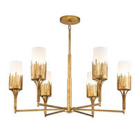 KRONLEUCHTER Alora 87,6/83,8/83,8 cm  - Goldfarben, KONVENTIONELL, Glas/Metall (87,6/83,8/83,8cm) - Elstead Lighting
