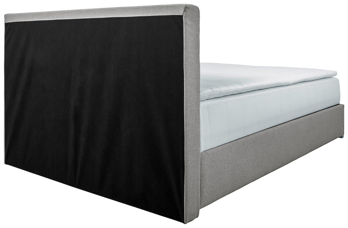 BOXBETT 90/200 cm  in Hellgrau  - Chromfarben/Hellgrau, KONVENTIONELL, Kunststoff/Textil (90/200cm) - Carryhome