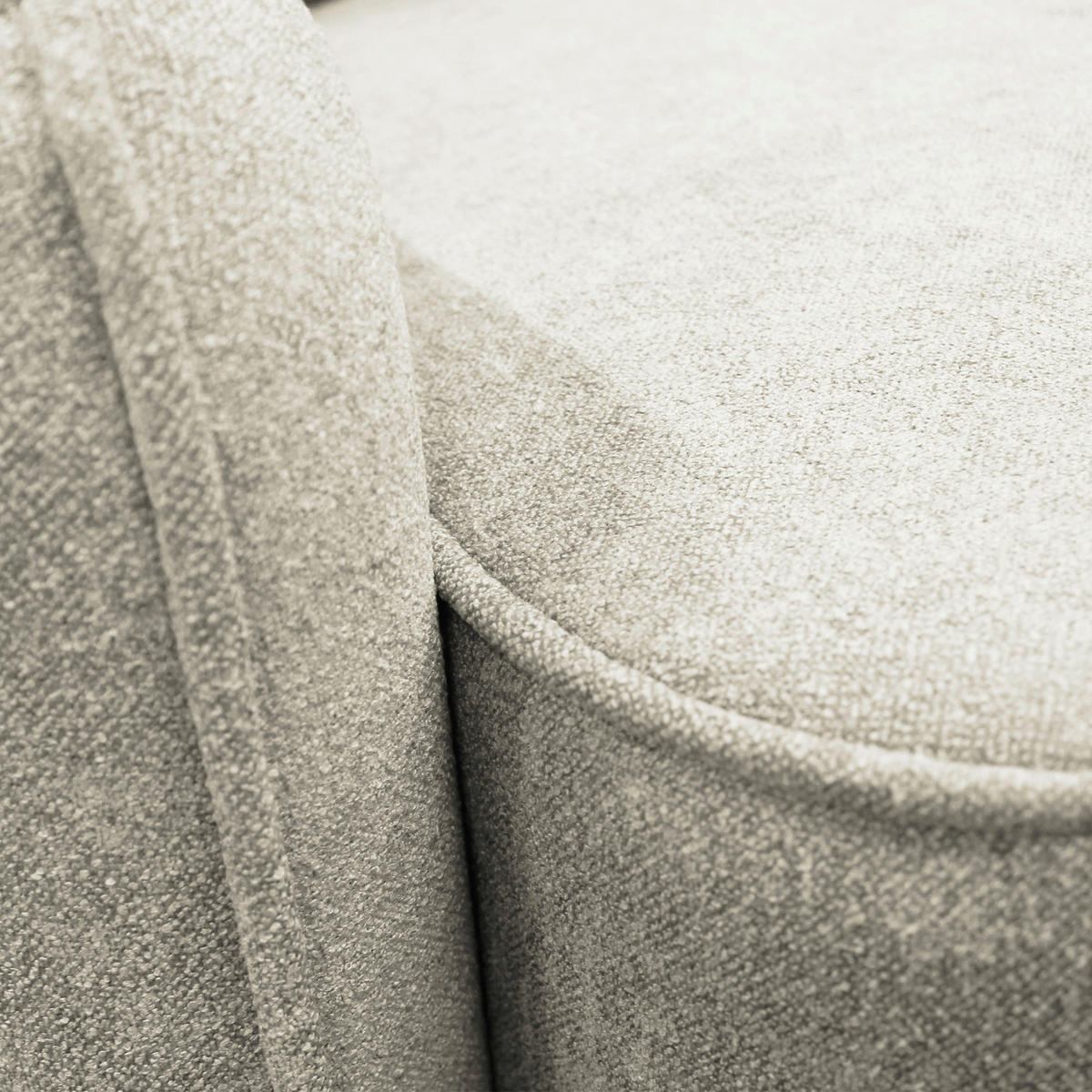 ECKSOFA Creme Struktur, Bouclé  - Creme/Schwarz, Design, Kunststoff/Textil (143/209cm) - MID.YOU