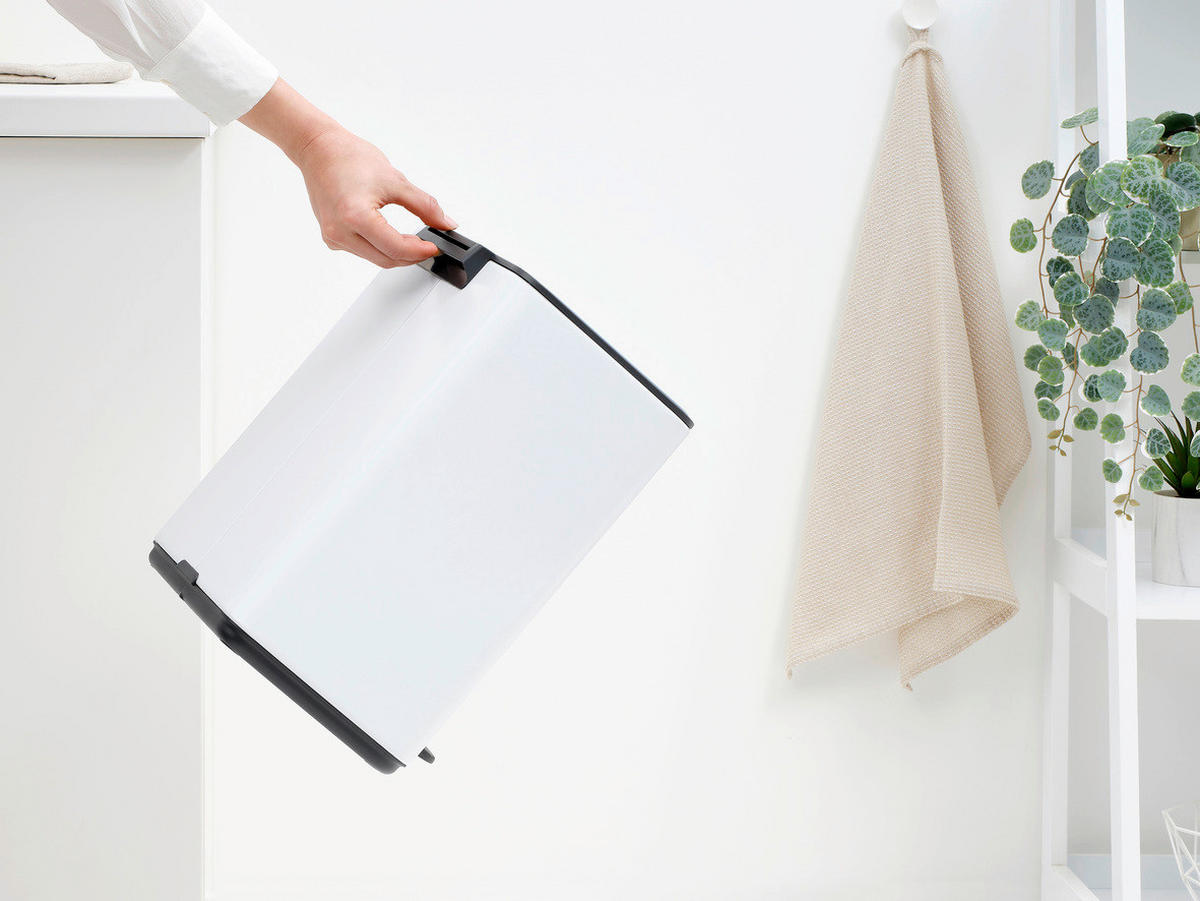 KOŠ S NOŽNOM PAPUČICOM  12 l  Bo  - bijela/antracit, Design, metal/plastika (29/36,5/25,5cm) - Brabantia