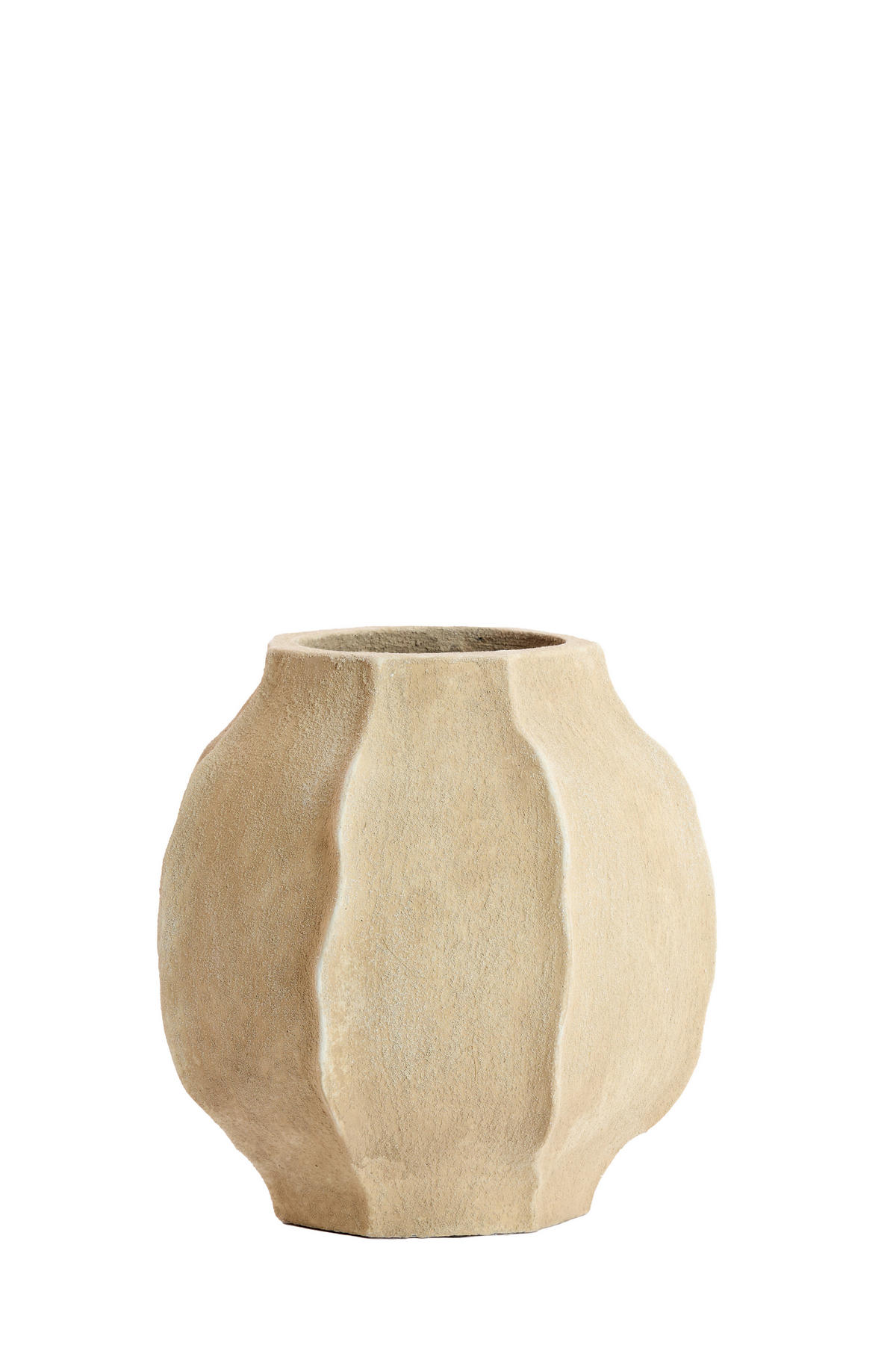 DEKOVASE  - Sandfarben, Basics, Stein (35/35/35cm) - Light & Living