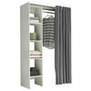 OTVORENI ORMAR ZA ODJEĆU     - bijela/siva, Basics, drvni materijal/tekstil (120-157/195/50cm) - MID.YOU