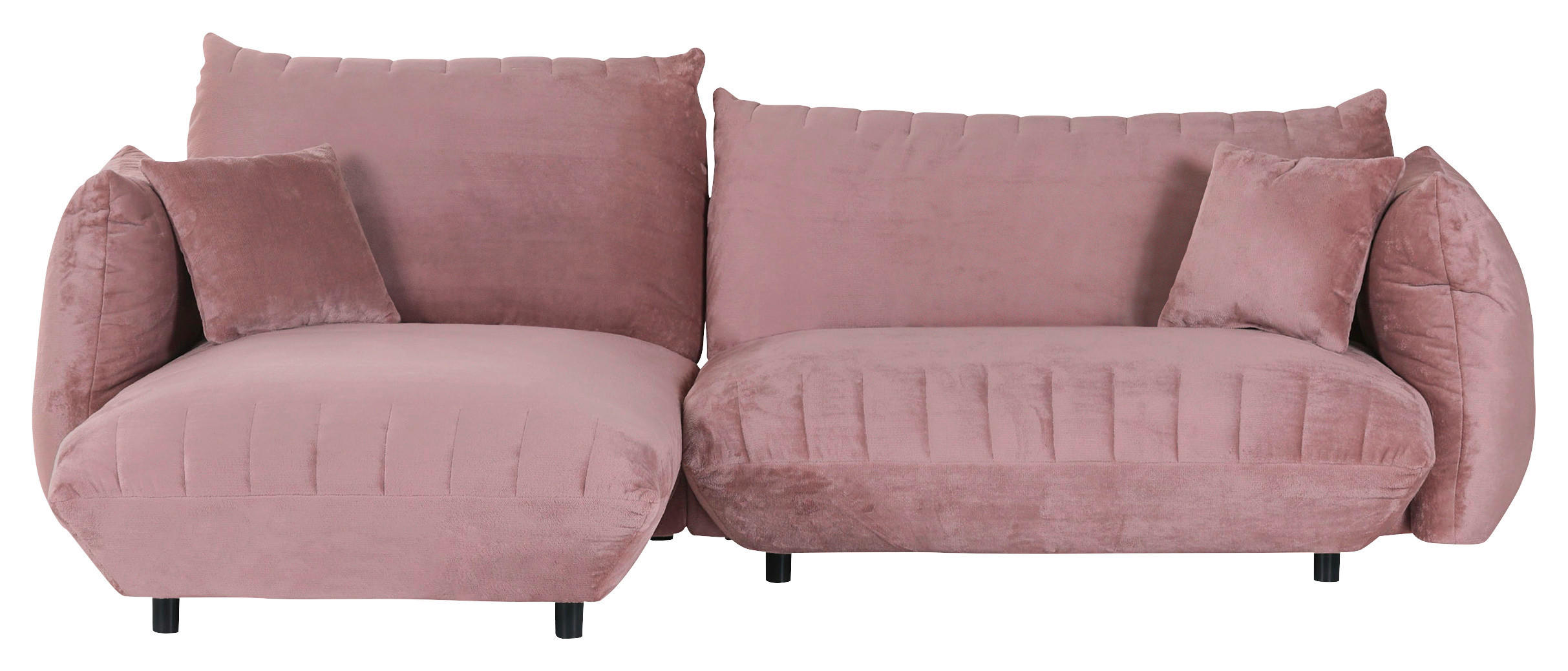 HÖRNSOFFA i plysch rosa - svart/rosa, Klassisk, textil/plast (170/270cm) - MID.YOU