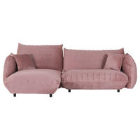 HÖRNSOFFA i plysch rosa  - svart/rosa, Klassisk, textil/plast (170/270cm) - MID.YOU