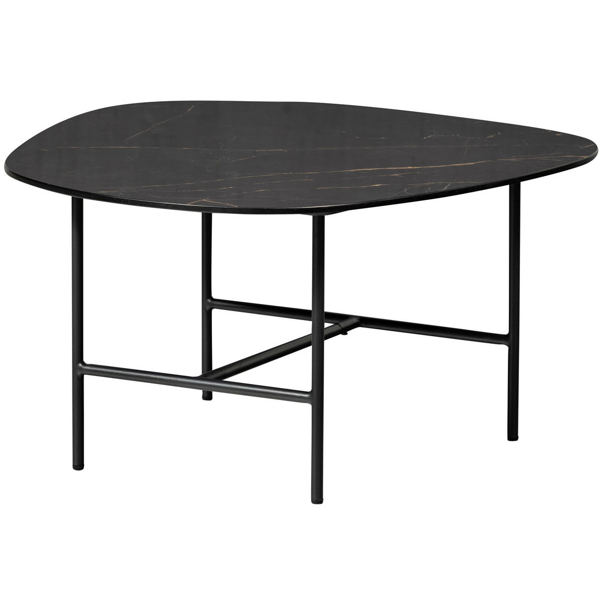 COUCHTISCH in Metall, Keramik 70/70/38 cm  - Schwarz, Design, Keramik/Metall (70/70/38cm) - Livetastic