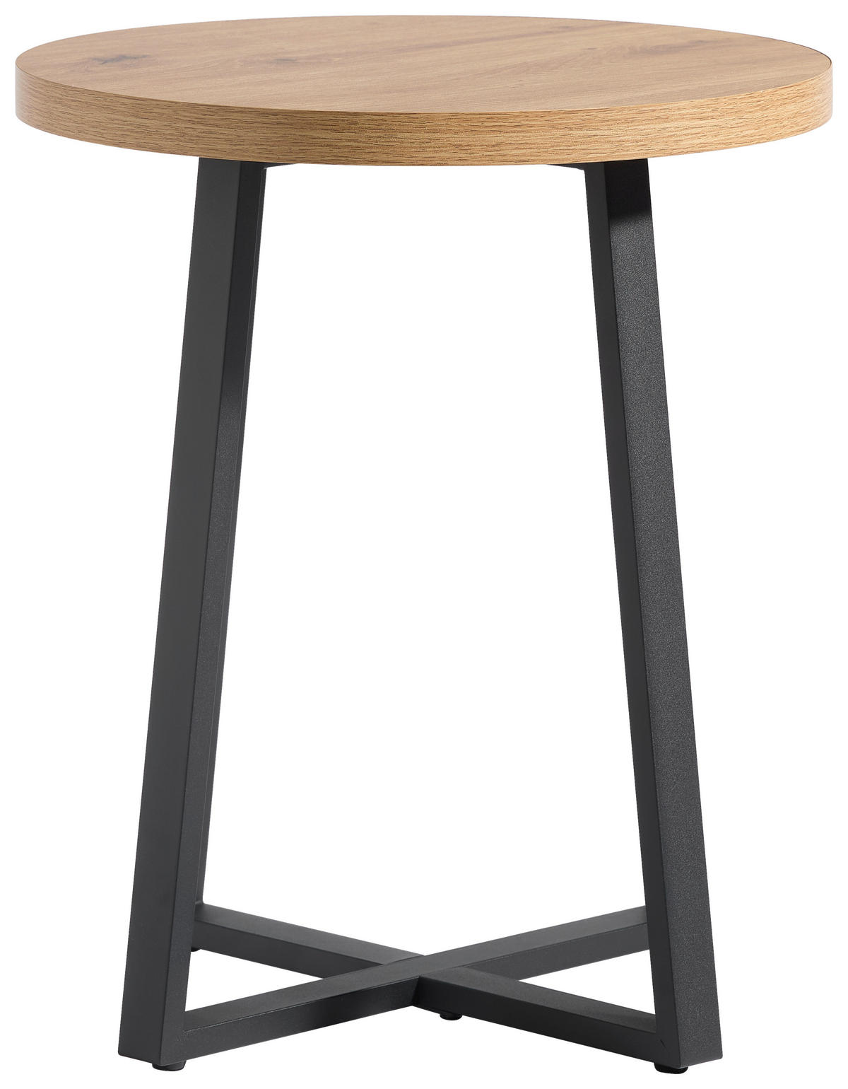 BEISTELLTISCH 40/40/48 cm Schwarz, Eiche Artisan rund  - Schwarz/Eiche Artisan, Basics, Holzwerkstoff/Metall (40/40/48cm) - Xora