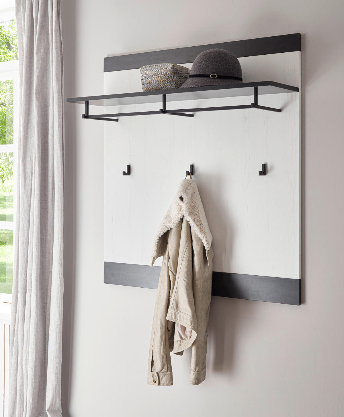GARDEROBENPANEEL  in 92/100/26 cm  - Anthrazit/Weiß, Design, Holzwerkstoff (92/100/26cm) - Modante