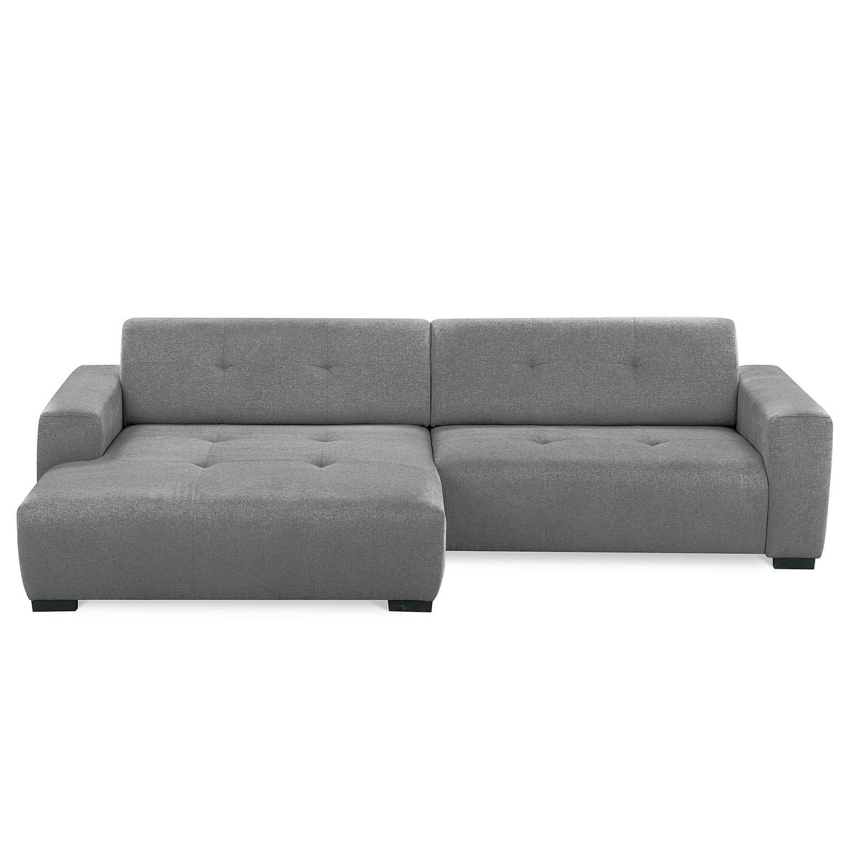 ECKSOFA AUSTIN Grau Flachgewebe Sitztiefenverstellung  - Schwarz/Grau, Design, Kunststoff/Textil (169/286cm) - Livetastic