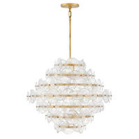KRONLEUCHTER Rene 79,4/74,7/74,7 cm  - Messingfarben, KONVENTIONELL, Glas/Metall (79,4/74,7/74,7cm) - Elstead Lighting