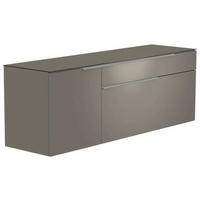 LOWBOARD  in 160/65/45 cm  - Alufarben/Grau, Design, Glas/Holzwerkstoff (160/65/45cm) - Moderano