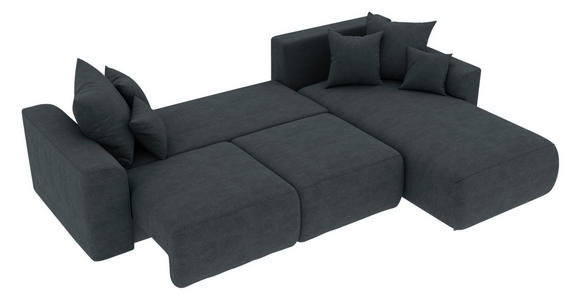 ECKSOFA in Lederlook Anthrazit  - Chromfarben/Anthrazit, KONVENTIONELL, Kunststoff/Textil (293/195cm) - Carryhome