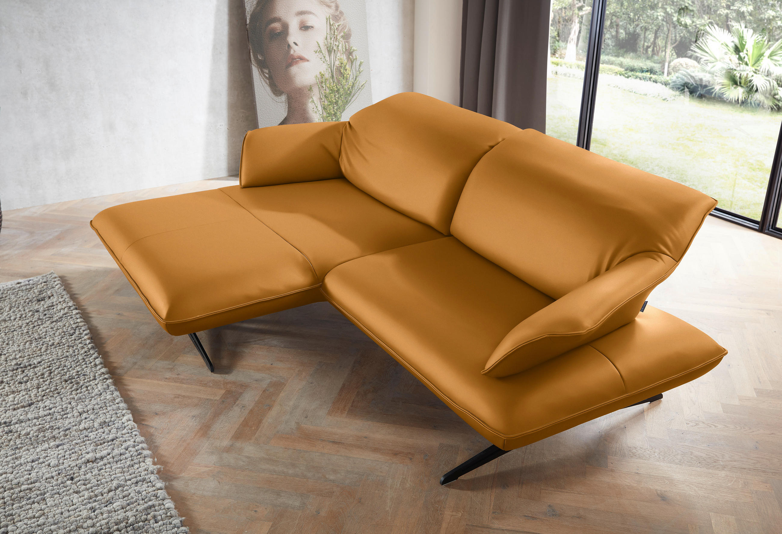 ECKSOFA in Echtleder Goldfarben  169/252 cm  - Beige/Goldfarben, Design, Leder/Metall (169/252cm) - Koinor