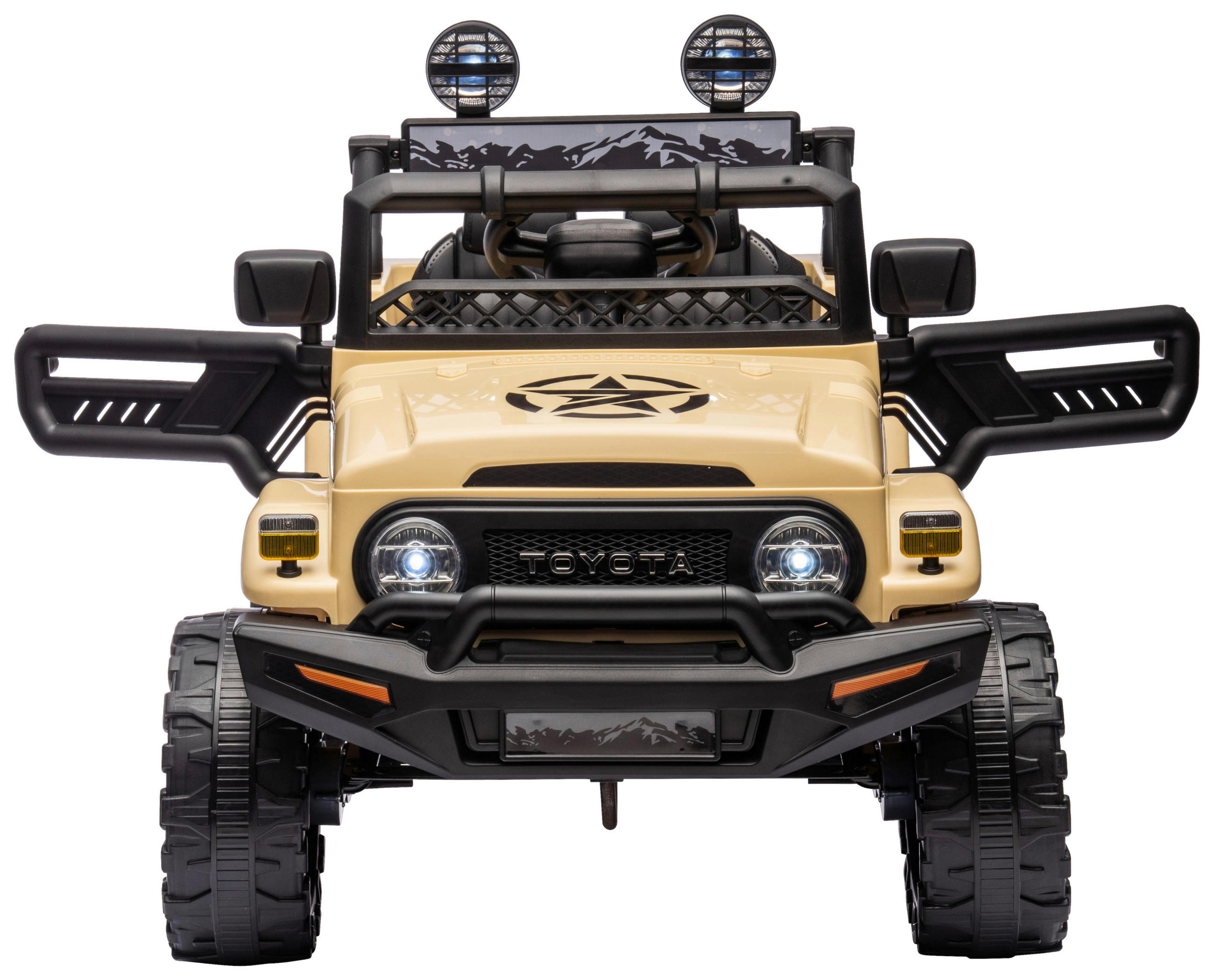 ELEKTRO-KINDERAUTO  - Beige, KONVENTIONELL, Kunststoff/Metall (98/65/70cm) - Atrigo