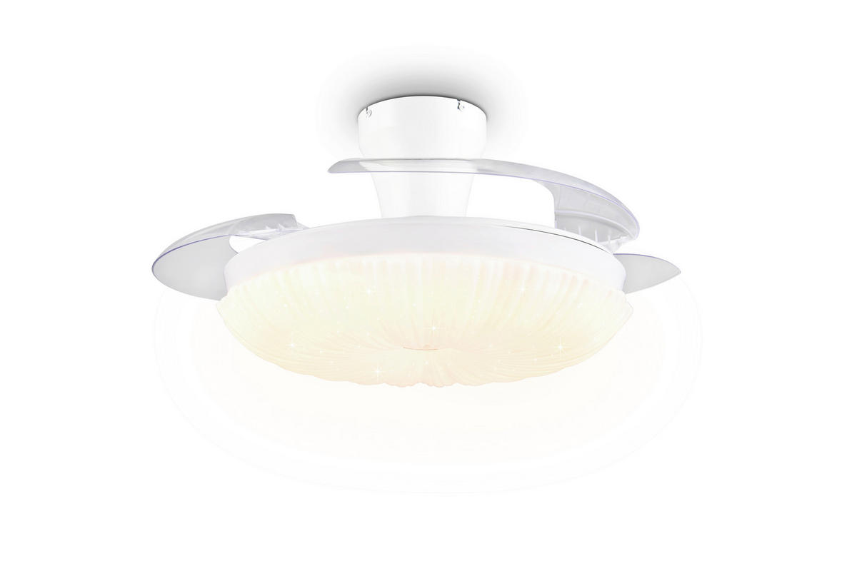 DECKENVENTILATOR - Klar/Weiß, Design, Kunststoff/Metall (106/3.5cm)