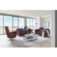 3-SITZER-SOFA in Leder Weinrot  - Weinrot/Schwarz, Design, Leder/Metall (190/84/99cm) - Dieter Knoll