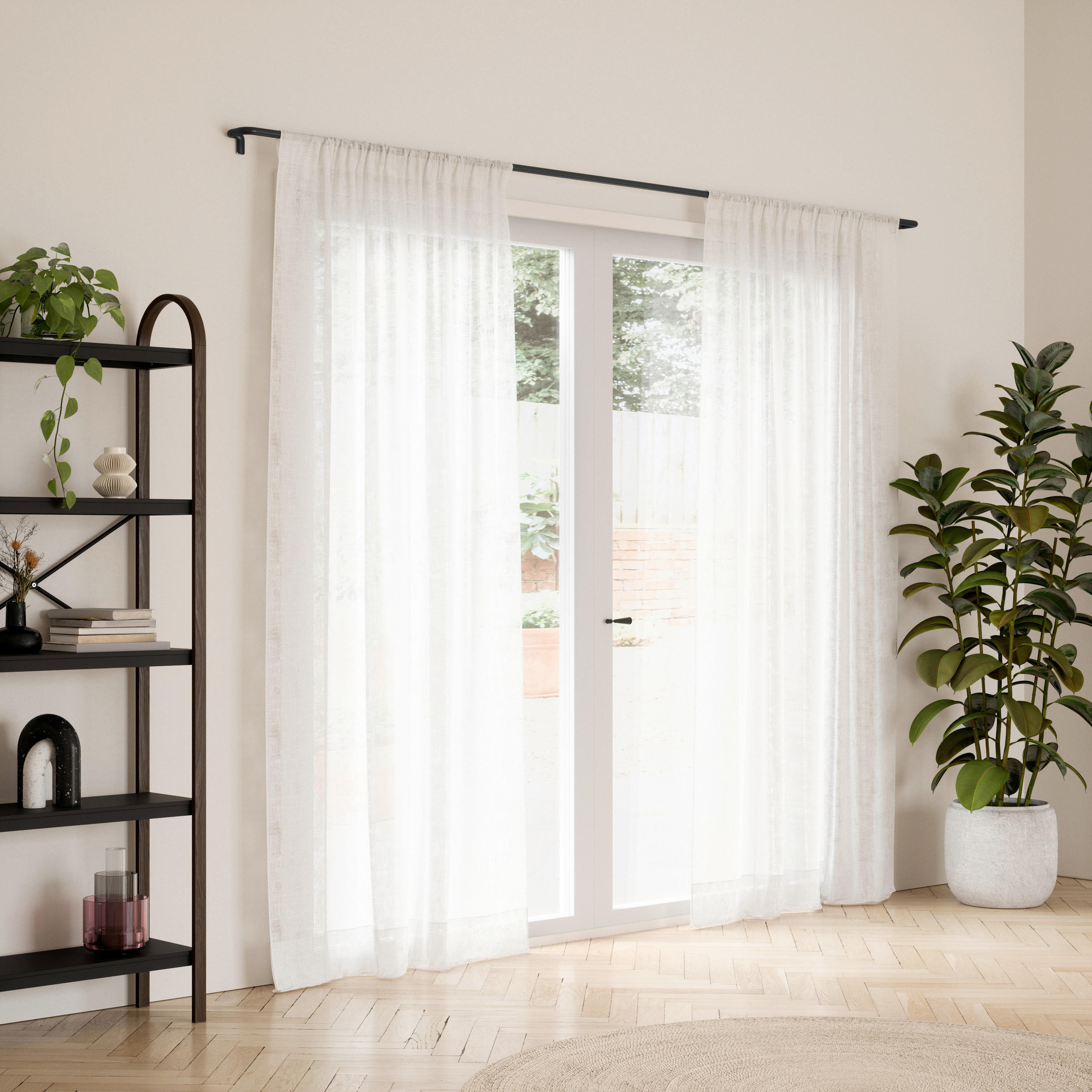 VORHANGSTANGENSET  76-213 cm  - Schwarz, KONVENTIONELL, Kunststoff/Metall (76-213cm) - Umbra