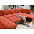 WOHNLANDSCHAFT  in Mikrofaser Orange  - Chromfarben/Orange, Design, Kunststoff/Textil (204/350/211cm) - Xora