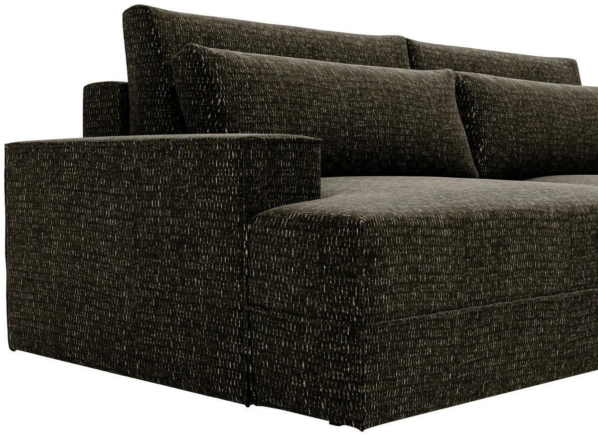 ECKSOFA in Struktur Schwarz  - Schwarz, Design, Kunststoff/Textil (272/156cm) - Livetastic
