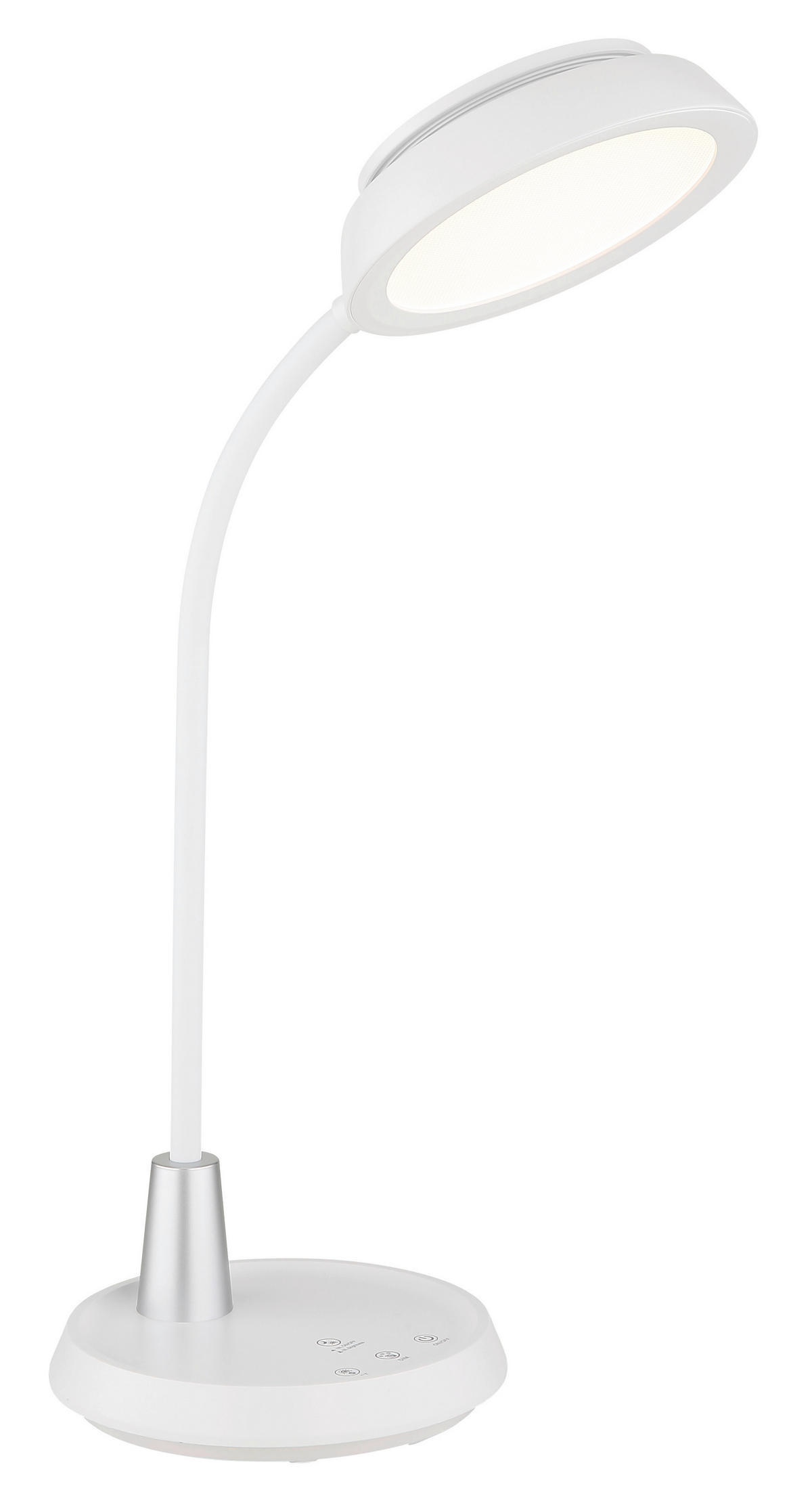 STOLNÍ LED LAMPA, dotykový stmívač, 30,6/17,2/44,8 cm - bílá/barvy stříbra, Design, plast (30,6/17,2/44,8cm) - Globo