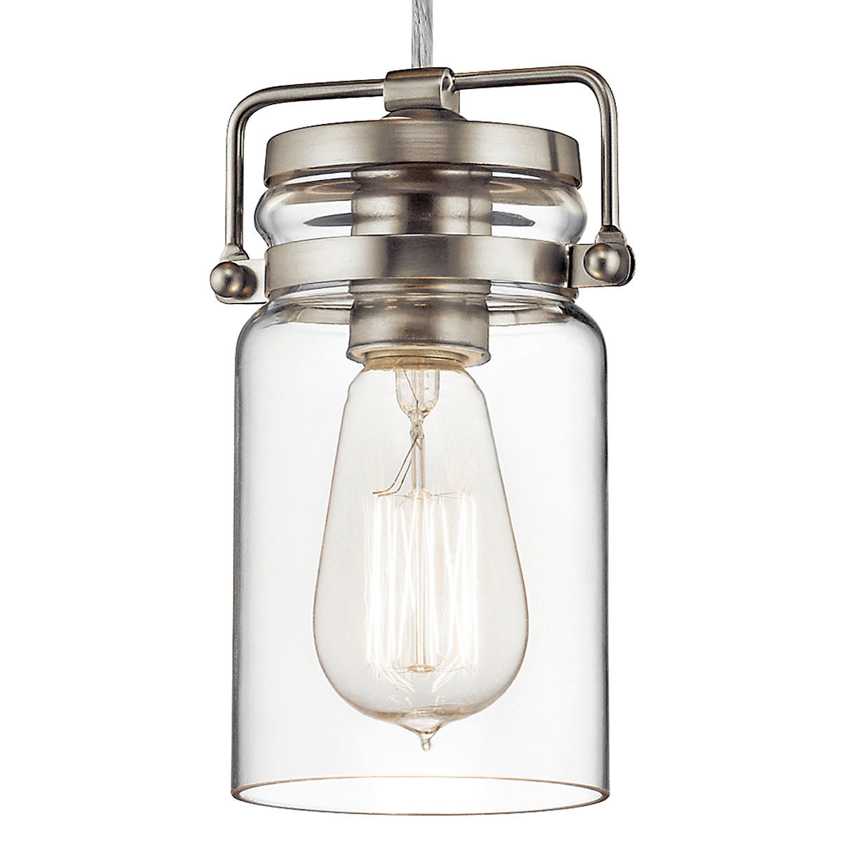HÄNGELEUCHTE 12/25.6 cm  - Nickelfarben, LIFESTYLE, Glas/Metall (12/25.6cm) - Elstead Lighting