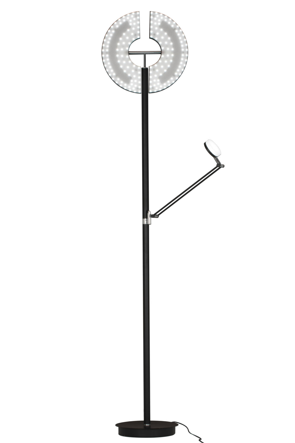 STOJACIA LED LAMPA, 41/39,35/182,80 cm - čierna/prírodná farba, Basics, kov/drevo (41/39,35/182,80cm) - Dieter Knoll