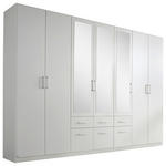 DREHTÜRENSCHRANK 7-türig Weiß  - Alufarben/Weiß, Basics, Holzwerkstoff/Kunststoff (315/229/54cm) - Xora