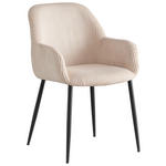 ARMLEHNSTUHL  Stoffauswahl, inklusive Armlehnen Cord  - Beige/Schwarz, Design, Textil/Metall (57/85/60cm) - Xora