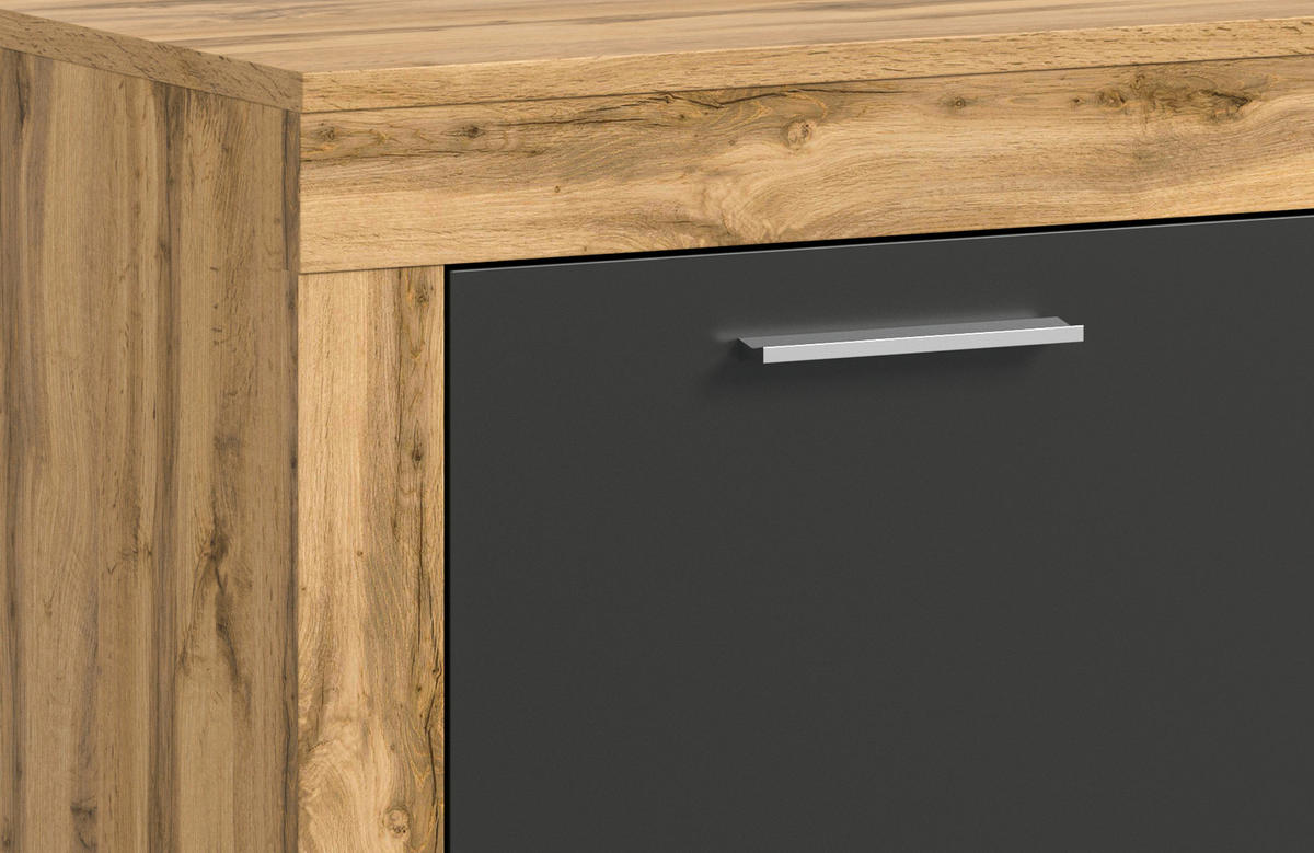 HIGHBOARD Jam  in 80/88/35 cm  - Silberfarben/Eiche Wotan, Design, Holzwerkstoff/Kunststoff (80/88/35cm) - MID.YOU