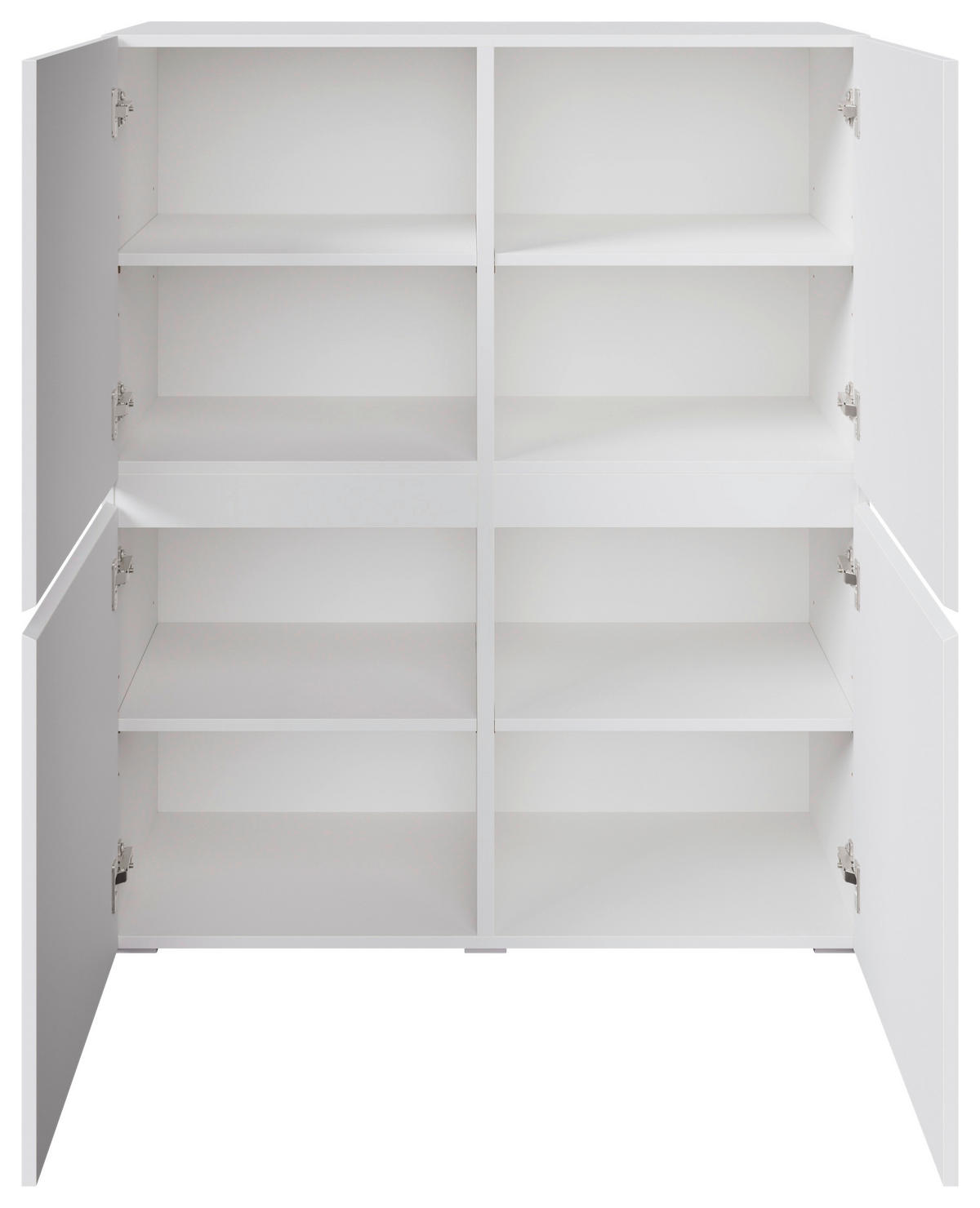 HIGHBOARD  99,4/119,4/39,8 cm  - Silberfarben/Weiß, Design, Holzwerkstoff/Kunststoff (99,4/119,4/39,8cm) - Xora