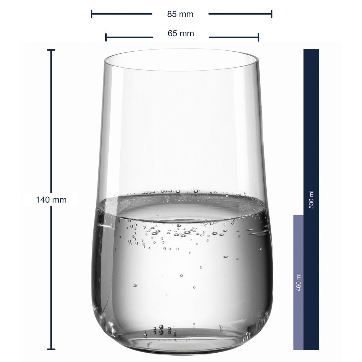 POHÁR NA VODU - číra, Lifestyle, sklo (530ml) - Leonardo