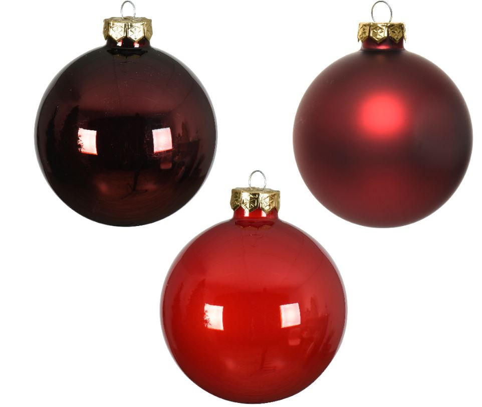 CHRISTBAUMKUGEL-SET 8 cm 16-teilig  - Rot, Basics, Glas (8cm)