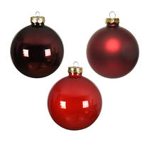 CHRISTBAUMKUGEL-SET 8 cm 16-teilig  - Rot, Basics, Glas (8cm)