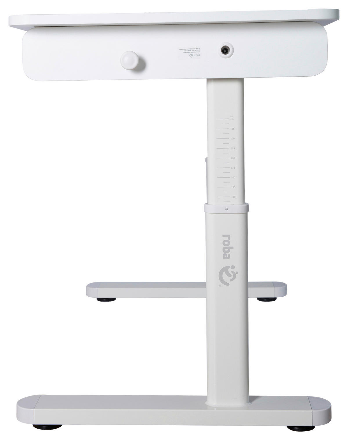 SCHREIBTISCH  Weiß höhenverstellbar  - Weiß, MODERN, Holzwerkstoff/Metall (109,5/62-78/60cm) - Roba