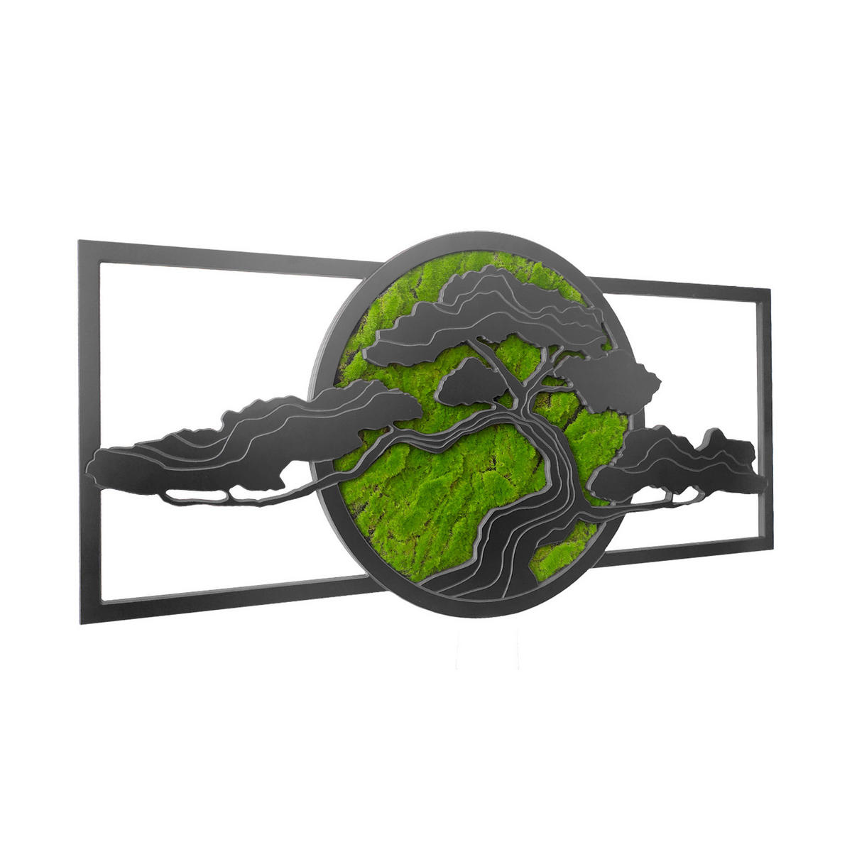 MOOSBILD  - Dunkelgrün/Schwarz, Basics, Holz/Kunststoff (100/50cm)