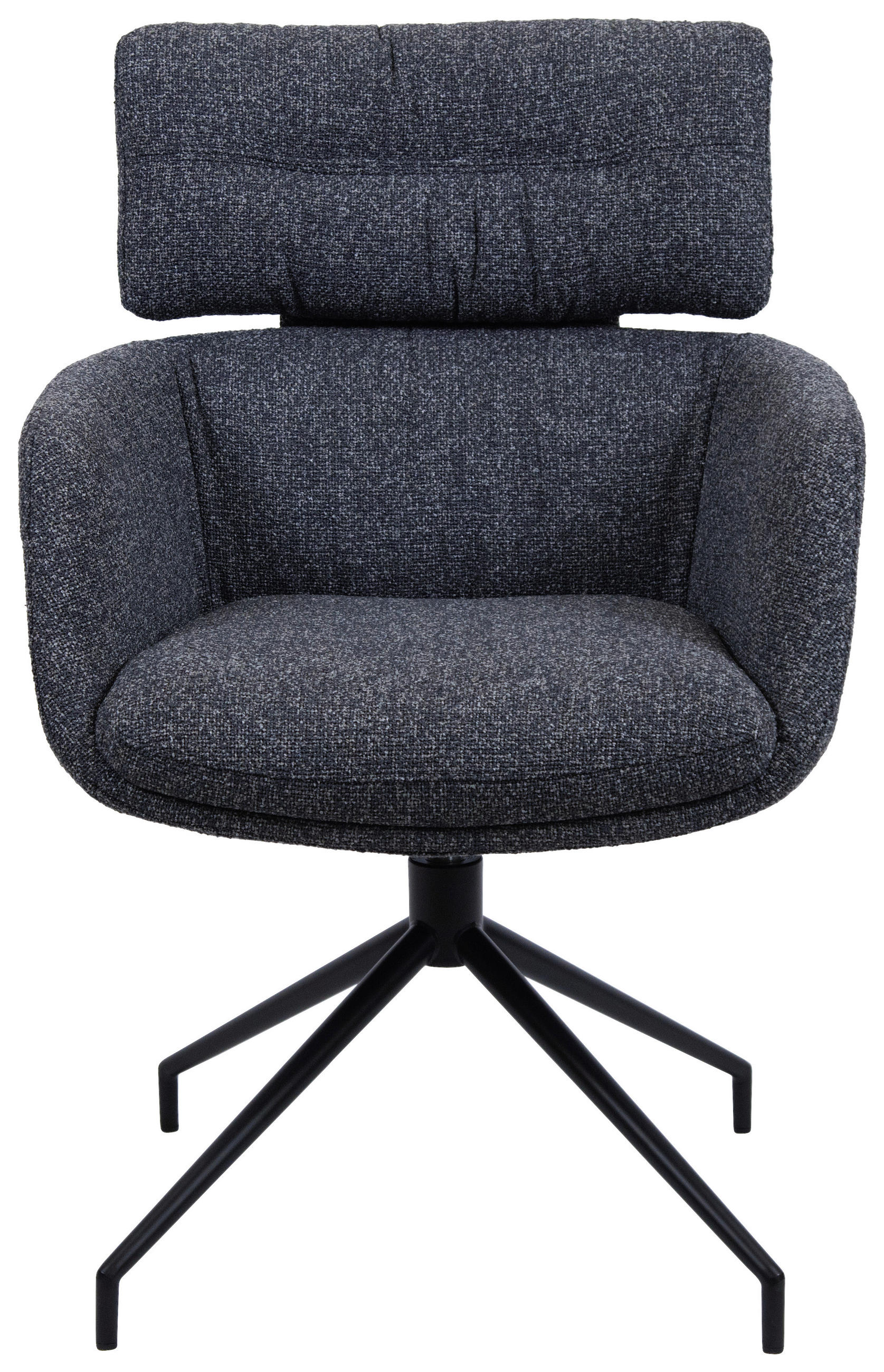 ARMLEHNSTUHL  in Eisen Webstoff  - Dunkelgrau/Walnussfarben, Design, Holz/Textil (62/92/66cm) - Dieter Knoll