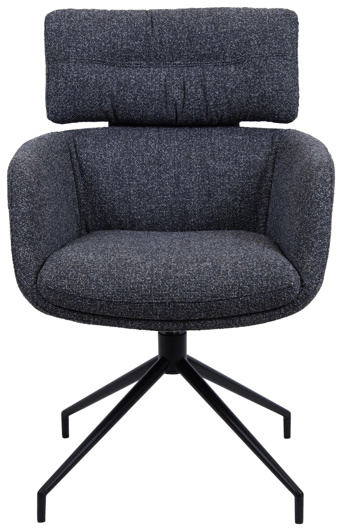 ARMLEHNSTUHL  in Eisen Webstoff  - Dunkelgrau/Walnussfarben, Design, Holz/Textil (62/92/66cm) - Dieter Knoll