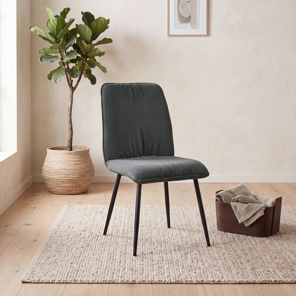 STUHL   Cord  Schwarz, Dunkelgrau  - Dunkelgrau/Schwarz, Design, Textil/Metall (49/90/61cm) - Stylife