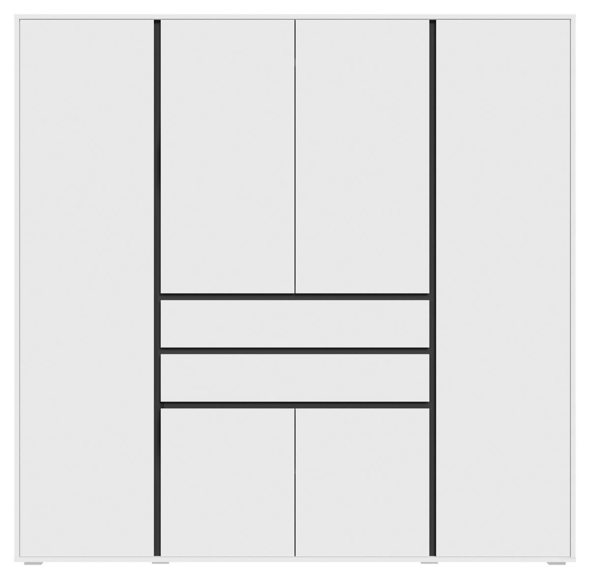 DREHTÜRENSCHRANK  in Weiß  - Weiß, MODERN, Holzwerkstoff (197/194/56cm) - MID.YOU