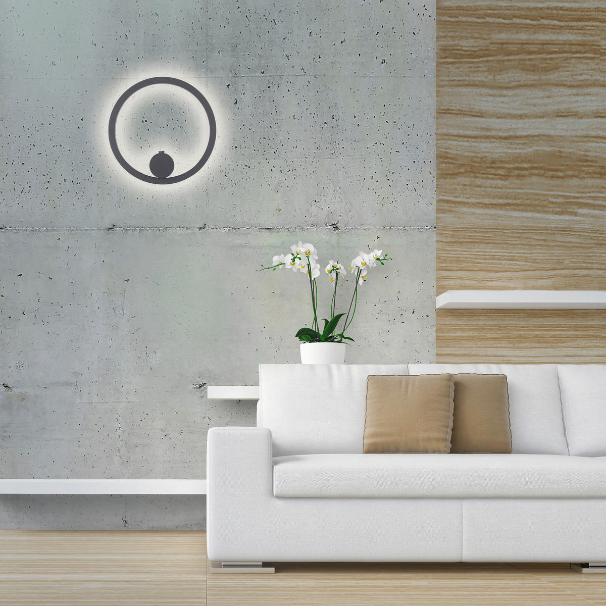 AKKU-WANDLEUCHTE 22/17,5/22 cm   - Anthrazit, Design, Kunststoff/Metall (22/17,5/22cm)